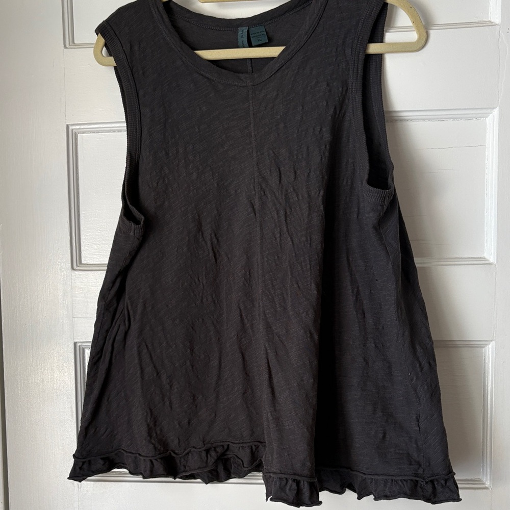 Elegant Left of Center dark Gray  Sleeveless Tank Top